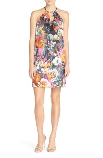 Women's Eci Print Halter Shift Dress - Black