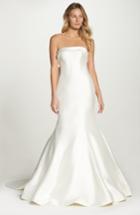 Women's Sareh Nouri Peony Strapless Mikado Trumpet Gown With Bow Train, Size In Store Only - Ivory
