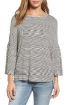Women's Caslon Stripe Bell Sleeve Tee, Size - Ivory