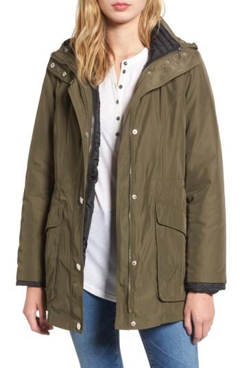 Women's London Fog Hooded 3-in-1 Anorak - Black