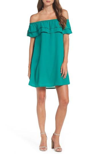 Women's Mary & Mabel Off The Shoulder Ruffle Dress - Green