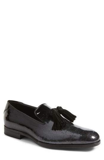 Men's Jimmy Choo 'foxley' Ombre Glitter Tassel Loafer Us / 42eu - Black