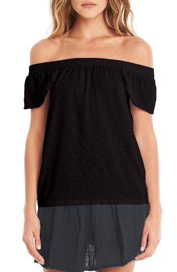 Women's Michael Stars Off The Shoulder Top, Size - Black