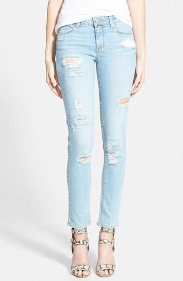 Women's Paige Denim 'skyline' Ankle Peg Jeans, Size 28 - Blue (loren Destructed) Loren Destructed