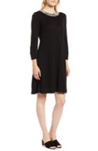 Women's Karl Lagerfeld Paris Pearly Neck Sweater Dress - Black
