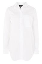 Women's Topshop Olly Poplin Maternity Shirt Us (fits Like 0-2) - White