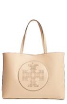 Tory Burch Perforated Logo Leather Tote - Brown
