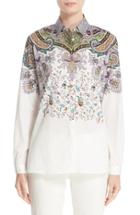 Women's Etro Floral & Paisley Print Stretch Cotton Shirt
