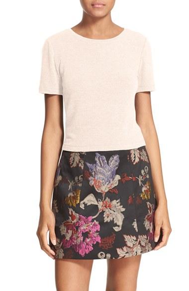 Women's Alice + Olivia 'jazmine' Crewneck Crop Top