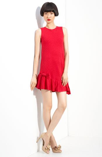 RED Valentino Asymmetrical Hem Wool Knit Dress