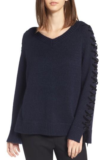 Women's Lewit Laced Sleeve Pullover - Blue
