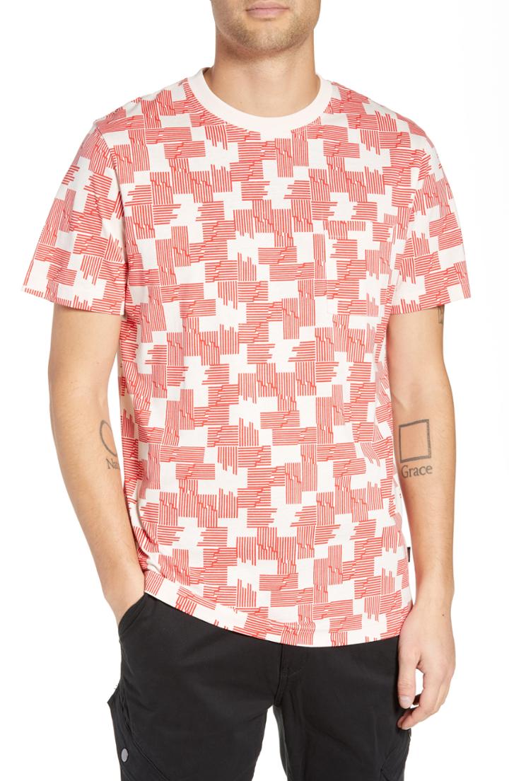 Men's Wesc Maxwell Puzzle Check T-shirt - Red
