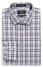 Men's Nordstrom Men's Shop Smartcare(tm) Classic Fit Check Dress Shirt 35 - Brown