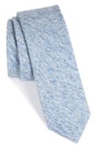 Men's The Tie Bar Buff Solid Silk Skinny Tie, Size - Blue