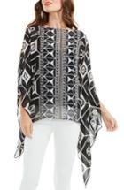 Women's Vince Camuto Graphic Poncho Top - Black