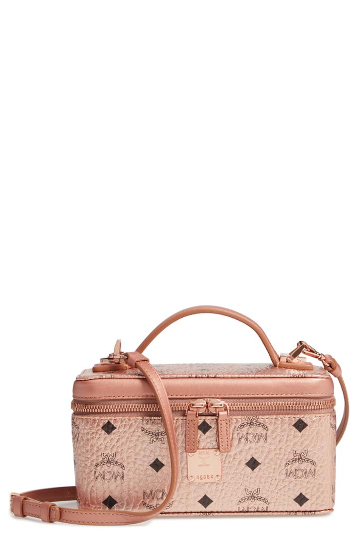 Mcm Visetos Coated Canvas Vanity Case - Metallic
