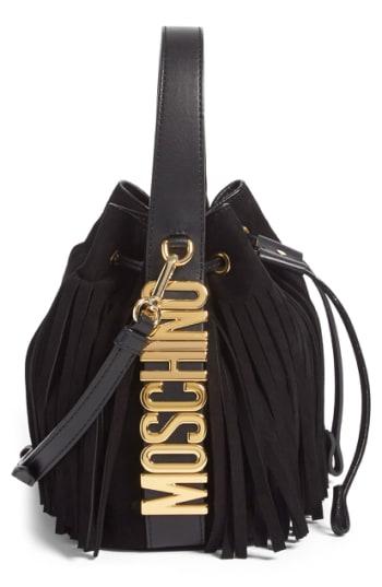 Moschino 'letters' Fringe Bucket Bag -