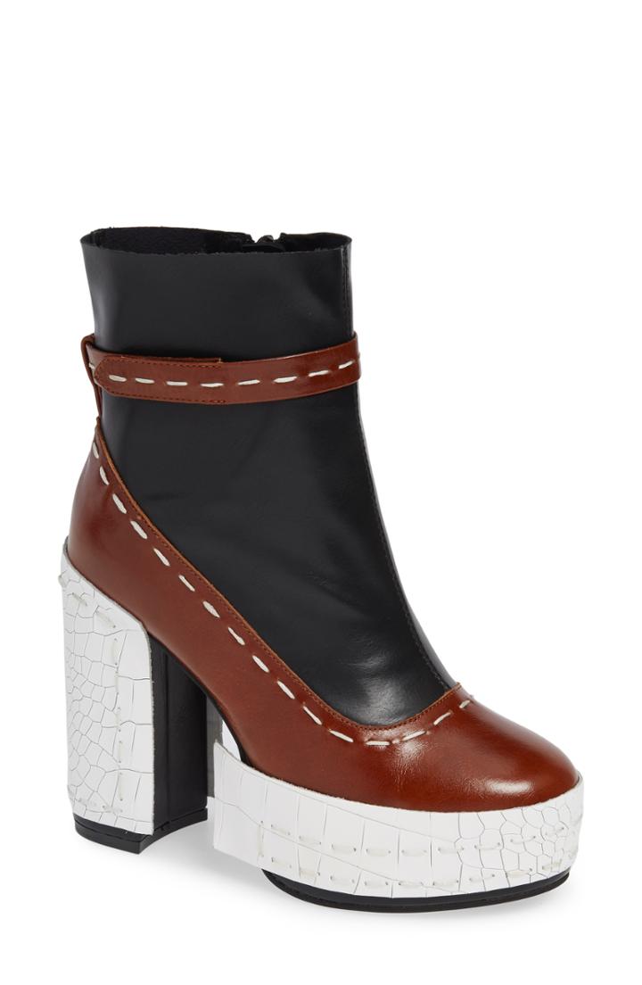 Women's Jeffrey Campbell Dismantle Platform Bootie .5 M - Brown