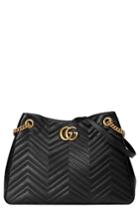 Gucci Gg Marmont Matelasse Leather Shoulder Bag - Black
