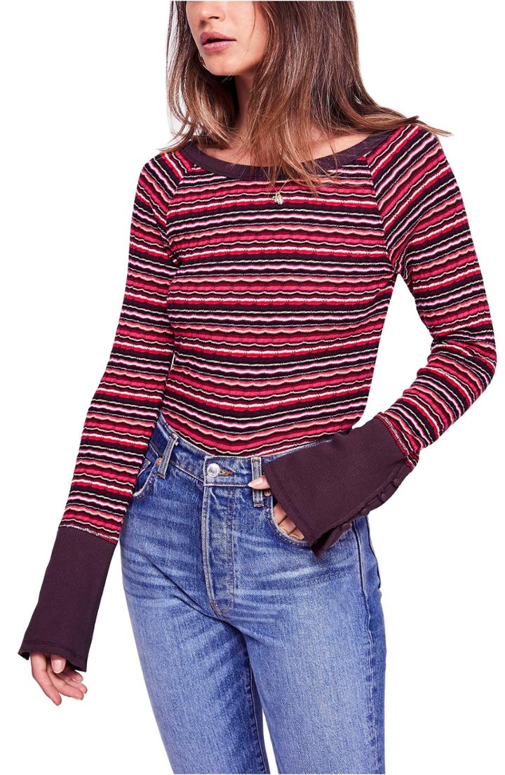 Women's Free People Donna Tee - Burgundy