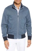 Men's Bonobos Linen & Cotton Chambray Bomber Jacket - Blue