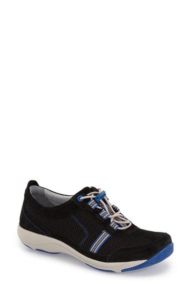 Women's Dansko 'helen' Suede & Mesh Sneaker .5-7us / 37eu M - Black
