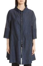 Women's Emporio Armani Crinkle Cotton & Silk Blend Jacket Us / 38 It - Blue