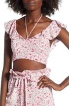 Women's Afrm Sienna Ruffle Crop Top - Pink