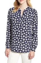Women's Anne Klein Floral V-neck Blouse - Blue