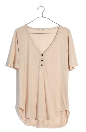 Women's Madewell Drapey Henley Tee, Size - Red