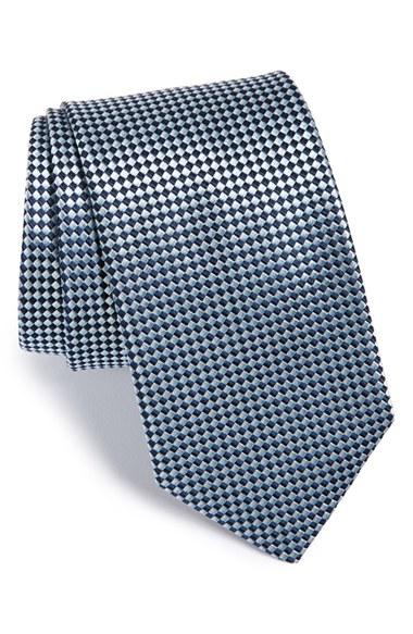 Men's Boss Geometric Silk Tie, Size - Blue