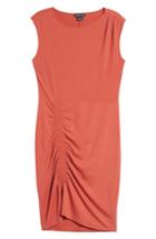 Women's Trouve Ruched Knit Dress, Size - Red