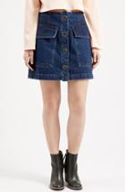 Women's Topshop Button Front Denim Skirt (nordstrom