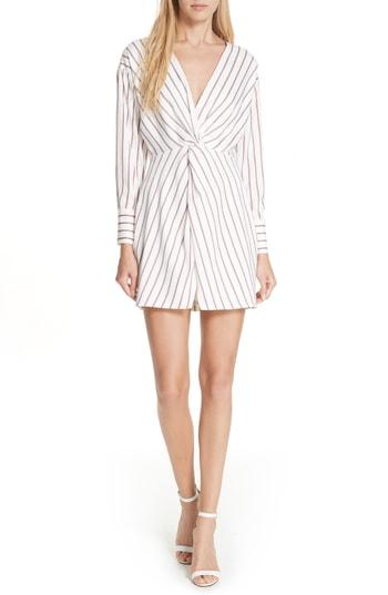 Women's Nicholas Stripe Twist Front Dress - White