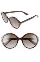 Women's Gucci 54mm Round Sunglasses - Havana/ Brown