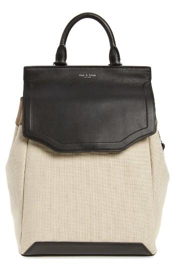 Rag & Bone Pilot Ii Leather & Canvas Backpack - Beige