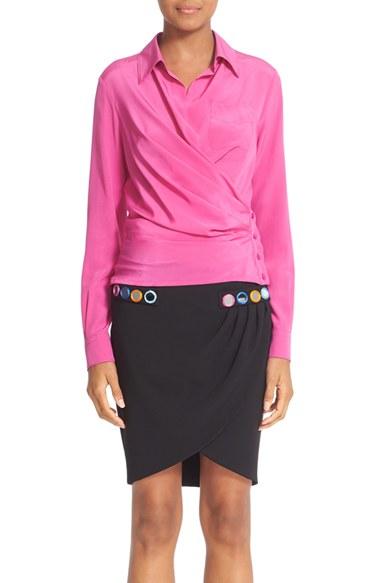Women's Moschino Silk Wrap Blouse