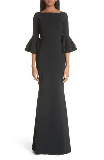 Women's Chiara Boni La Petite Robe Iva Ruffle Bell Sleeve Gown Us / 36 It - Black