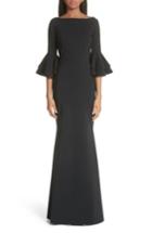 Women's Chiara Boni La Petite Robe Iva Ruffle Bell Sleeve Gown Us / 36 It - Black