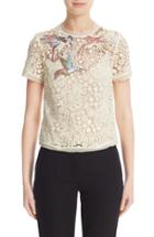 Women's Red Valentino Embroidered Hummingbird Lace Top