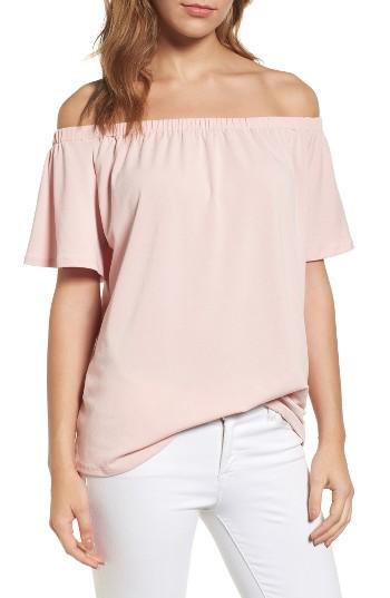 Petite Women's Halogen Off The Shoulder Top, Size P - Pink