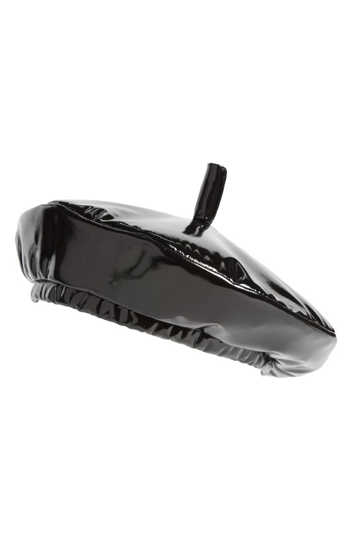 Women's Moschino Faux Leather Beret -