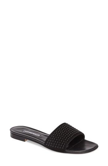 Women's Manolo Blahnik Falcopearl Slide Sandal Us / 40eu - Black
