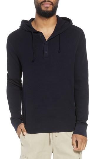 Men's Vince Regular Fit Thermal Knit Pullover Hoodie - Blue