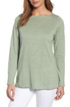 Women's Eileen Fisher Organic Linen Bateau Neck Sweater - Green