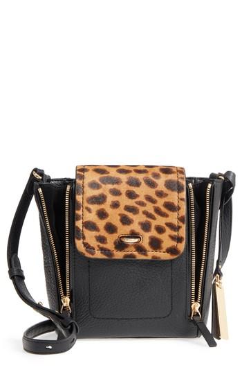 Vince Camuto Blena Genuine Calf Hair & Leather Crossbody Bag - Black