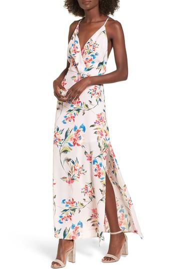 Women's Surplice Maxi Dress - Pink