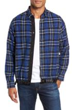 Men's Good Man Brand Slim Fit Tartan Shirt Jacket, Size - Blue