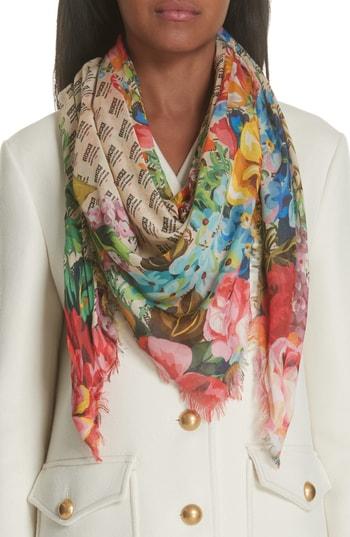 Women's Gucci Night Flowers Modal & Silk Shawl