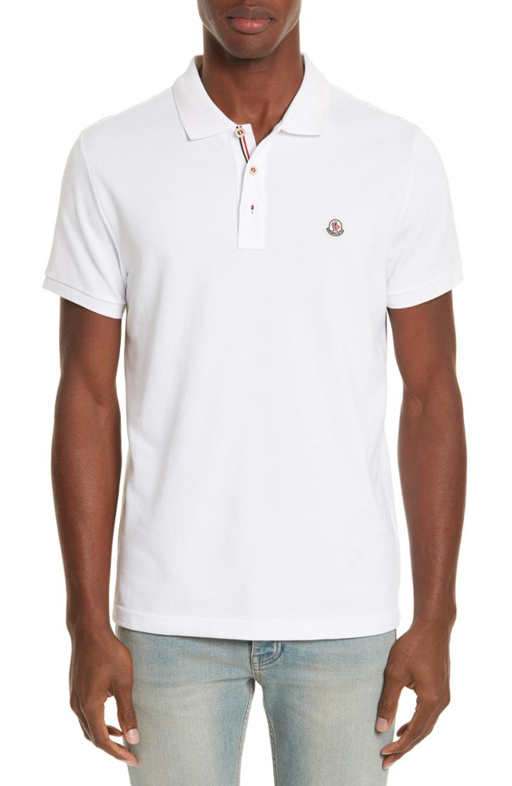 Men's Moncler Flag Placket Pique Polo